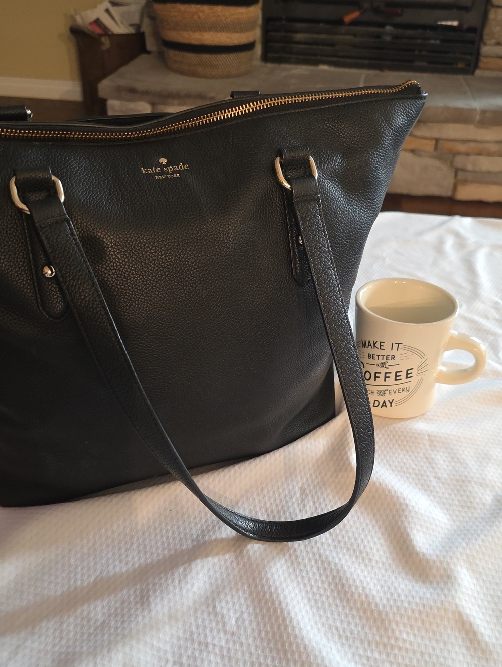 Kate Spade pebbled leather tote handbag purse!